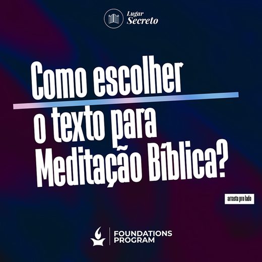 Post sobre meditação bíblica para IHOP Português